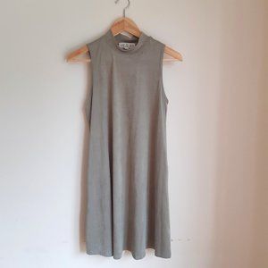 Sage Green Mock Neck Dress I Sleeveless Knee Length